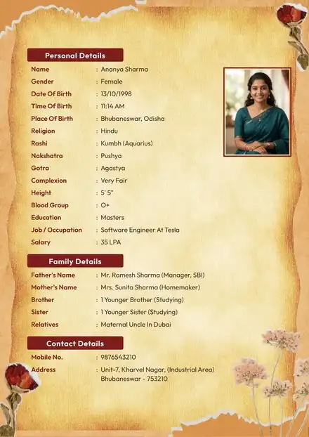 Vintage Parchment & Dried Roses